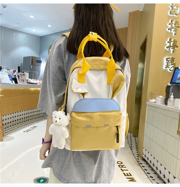 Korean Campus Harajuku Style Student Backpack Japanese Cute Contrast Color Large-capacity Backpack display picture 14