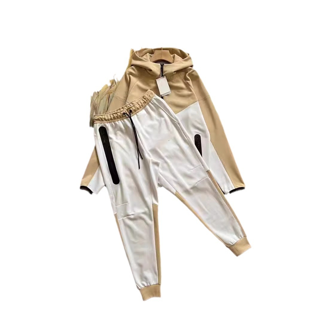 Kevad-sügis uus spordiülikond meeste kootud vabaaja kapuutsiga kardigan 922 jope ja 002 dressipükste komplekt_voghion.com