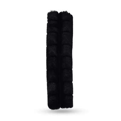 Seat belt shoulder pad Winter Puff Car Anti-Leber - rabbit-fur-puff-shoulder-pad-black