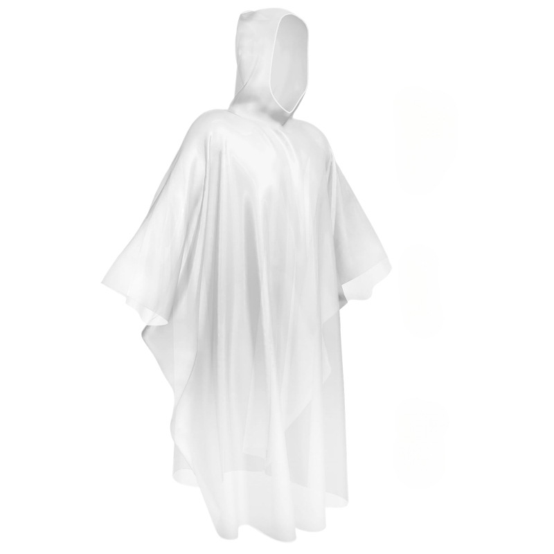 Poncho desechable capa transparente de emergencia poncho con capucha de cordón poncho de emergencia traje familiar para adultos y niños