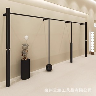 Clothing Store Display Rack Wall-mounted Black Wall-mounted Display Rack Special Shelf for Women's Clothing Store Men's Clothing Store Hanger