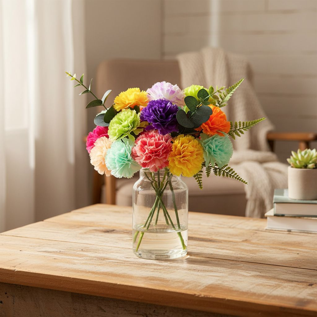 Simulated Orange Carnation Flower Heads DIY Artificial Flowers for Wedding and Home Decoration Silk Flowers Wholesale from Manufacturer with Flower Stems