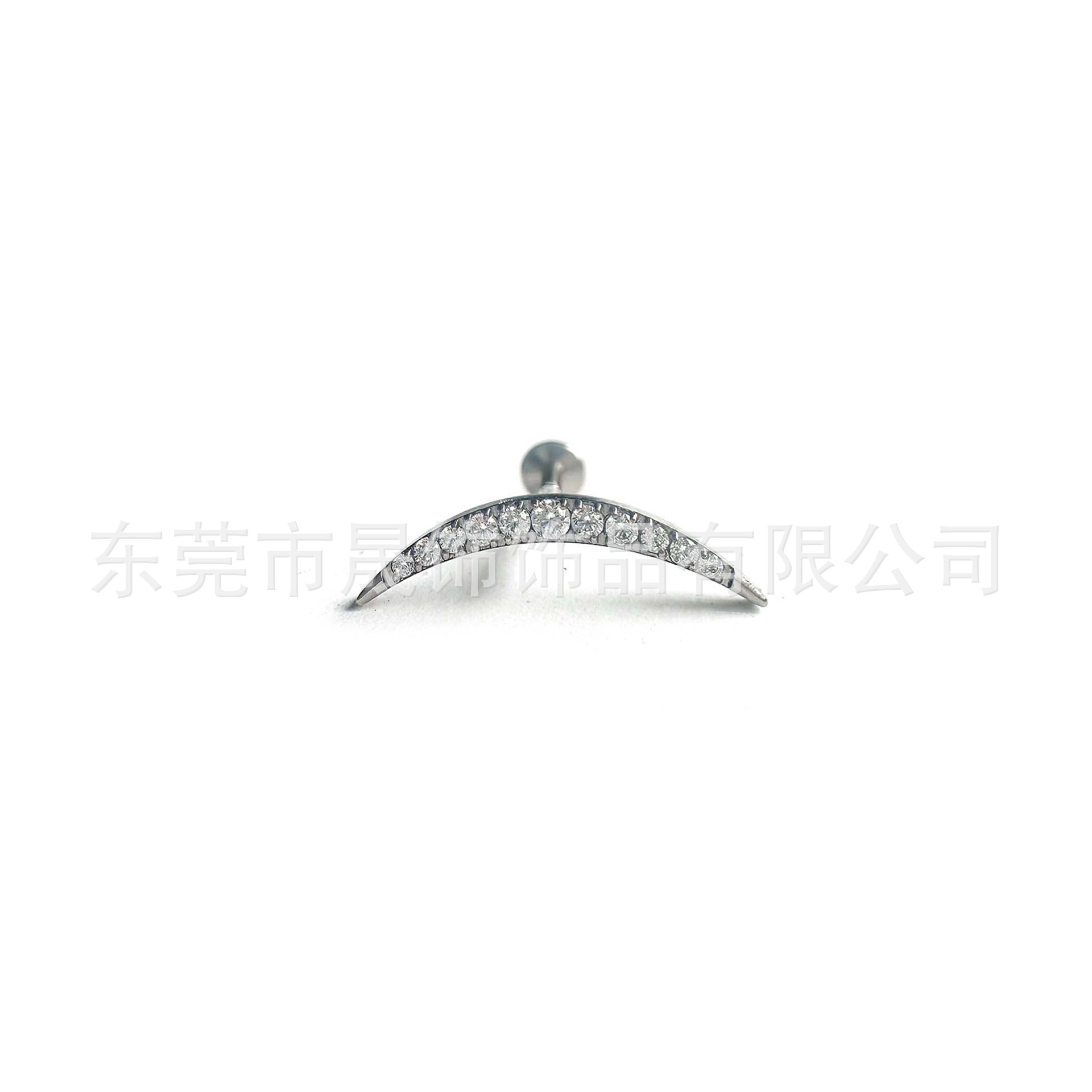 F136 Titanium Ear Stud Studded Cubic Zirconia Ear 蜗钉 G23 Implant Grade Titanium Labret Stud 人体 Piercing Jewelry Helix Cartilage Stud 精致