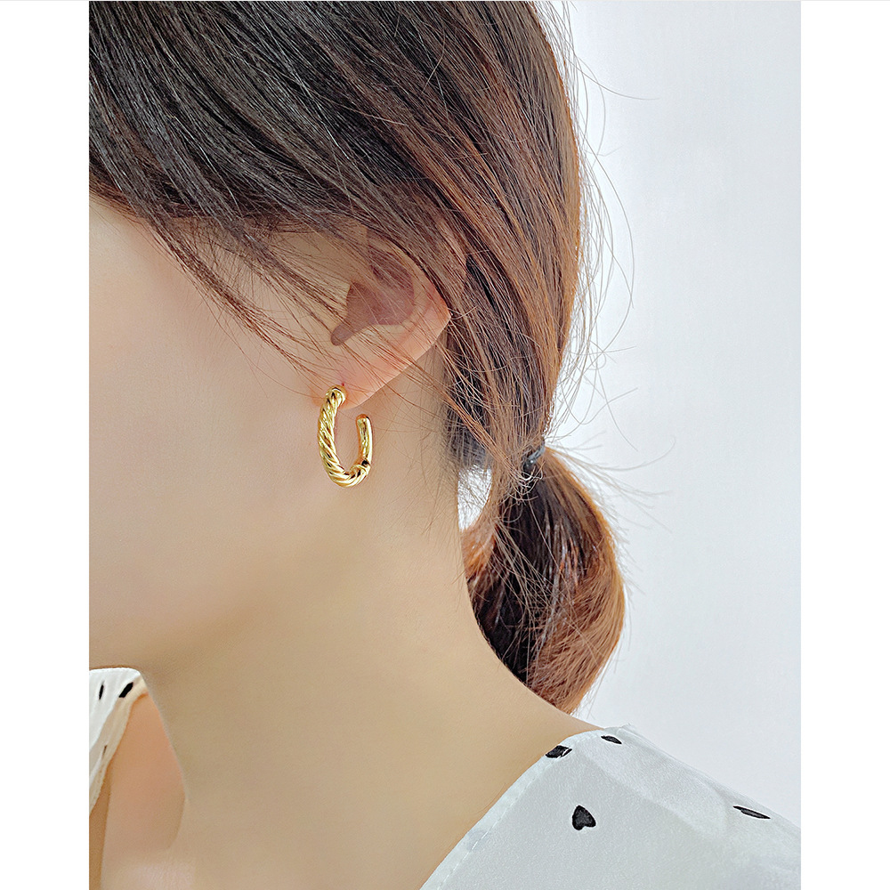 Fashion C Shape Stainless Steel Earrings Stainless Steel Earrings