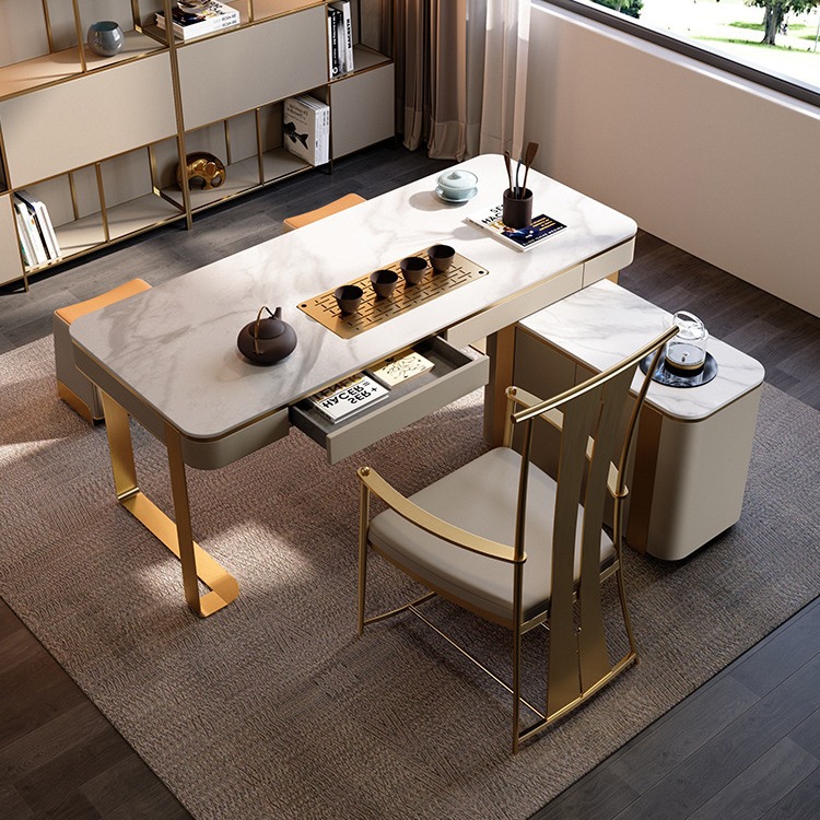 Rock Board Tea Table Tea Ceremony Set Integrated 2022 New Chinese Designer Tea Table Simple Modern