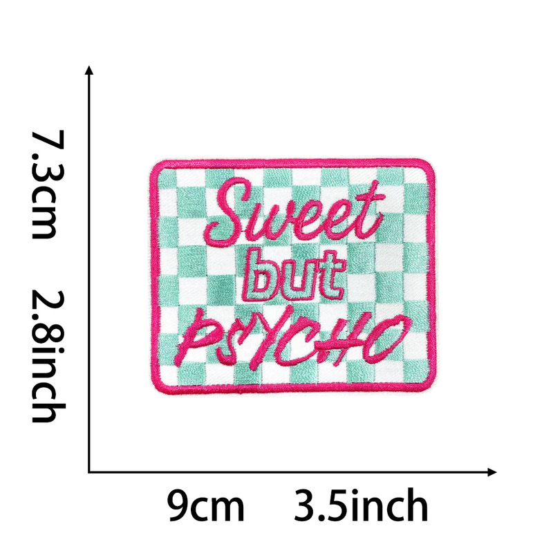 在庫あり 20 クロスボーダーピンク英字ゴールドレザーチェック柄トレンディな DIY 刺繍パッチアイロンスタイル|undefined