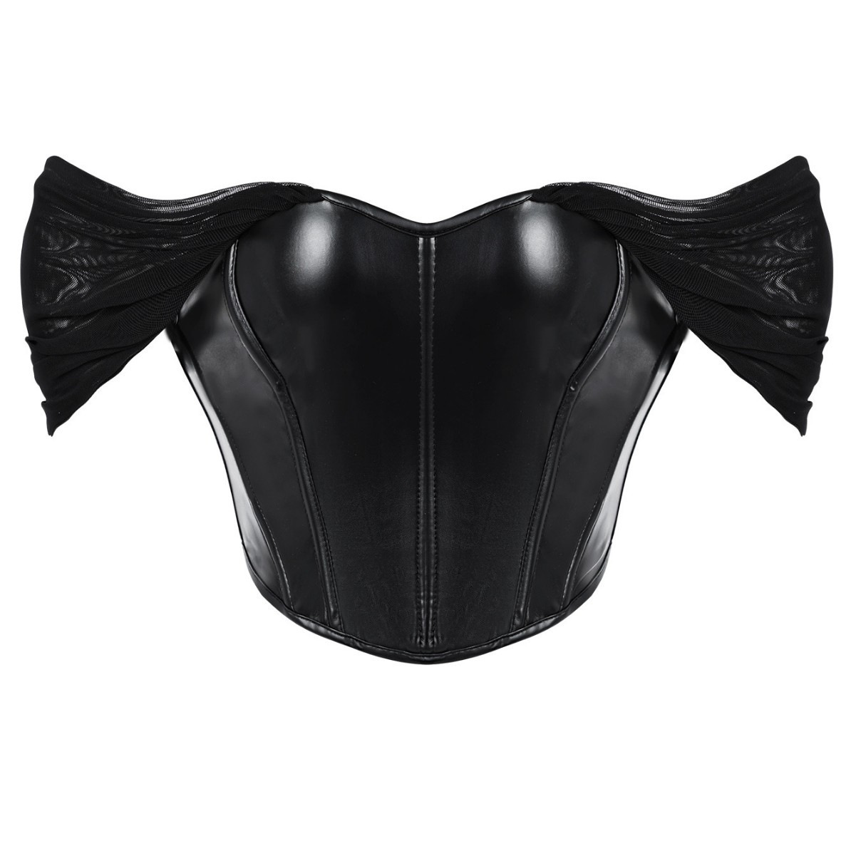 Nuevo hilo de malla, hombro sexy, camisa de cuero TEMU AliExpress, suministro de comercio electrónico transfronterizo