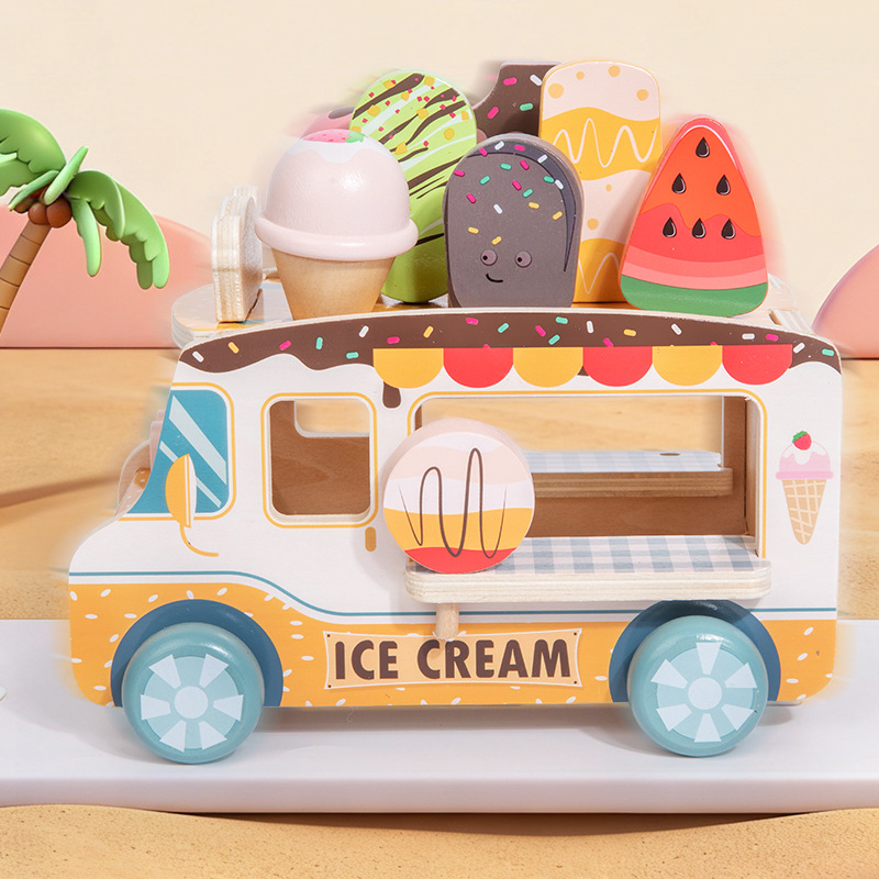 Insfeng Niños Simulación de helado venden helado tienda de helados cocina juguetes interactivos para padres e hijos