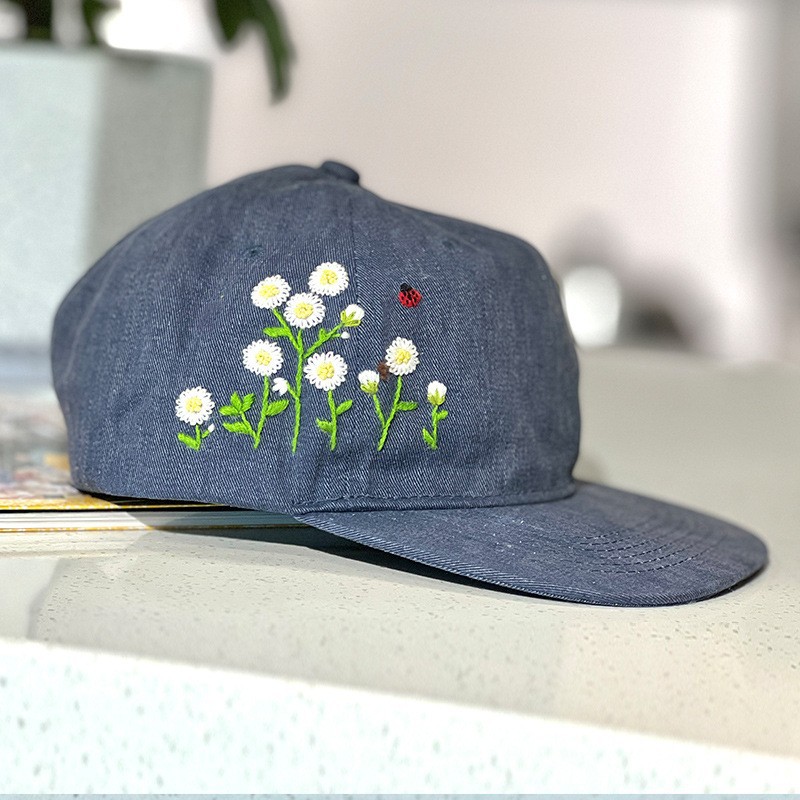 Hecho a mano sombrero hombres y mujeres bordado DIY producción material paquete Lu bordado regalo creativo para novio sol sombrero