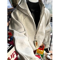美式半拉链立领卫衣男春秋小众解构外套cleanfit重磅硬挺连帽衫男