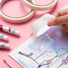 美紋紙膠帶白色紙膠帶遮蔽裝修噴漆美縫紙美術繪畫素描紙質膠帶