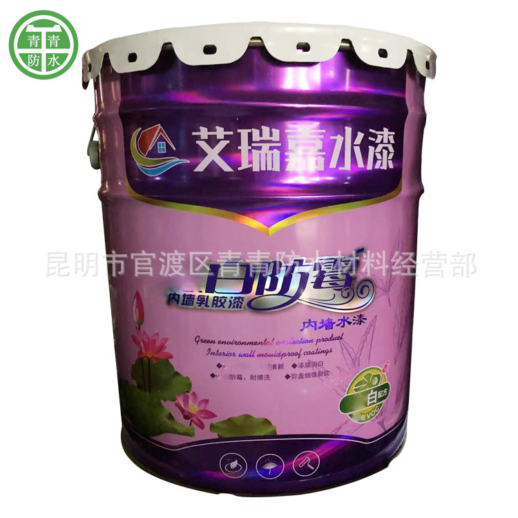 艾瑞嘉内墙竹炭净味乳胶漆水性墙面漆工程家用装饰漆白色耐擦洗