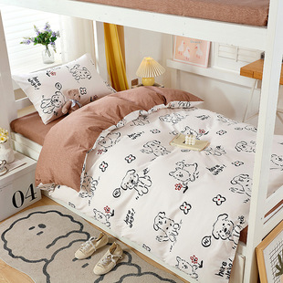 60 100 cotton princess wind three-piece set of cotton bedding sheets student dormitory bedding manufacturers wholesale