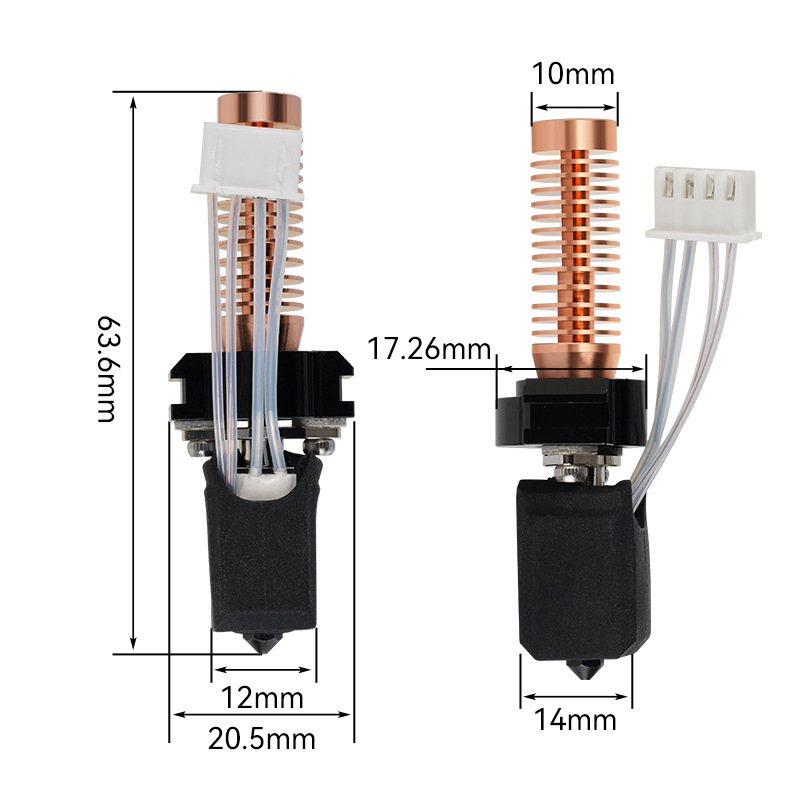 Flash casting AD5M extrusión caliente cabeza de bambú cabeza de desmontaje rápido integrado accesorios de impresora 3D boquilla desmontable