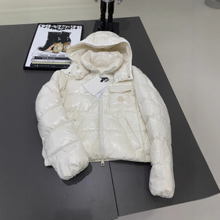 25 Autumn and Winter New Style m Small O Women's Short Waist Belt Jacket Can Be Thin Hooded Glossy down Jacket