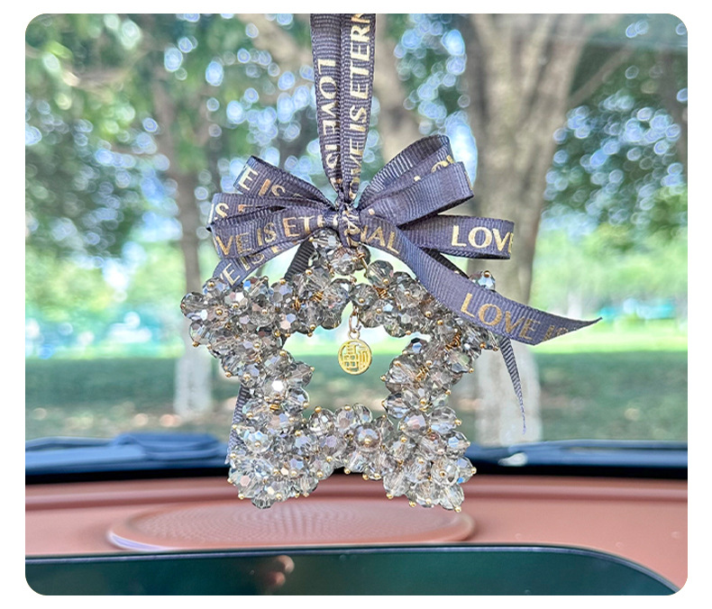 New car pendant Crystal five-pointed star Car Rearview mirror decoration car pendant creative decoration car pendant
