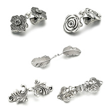 欧美复古毛衣披肩夹 浮雕花朵斗篷胸针夹衣领合金连衣裙对扣夹