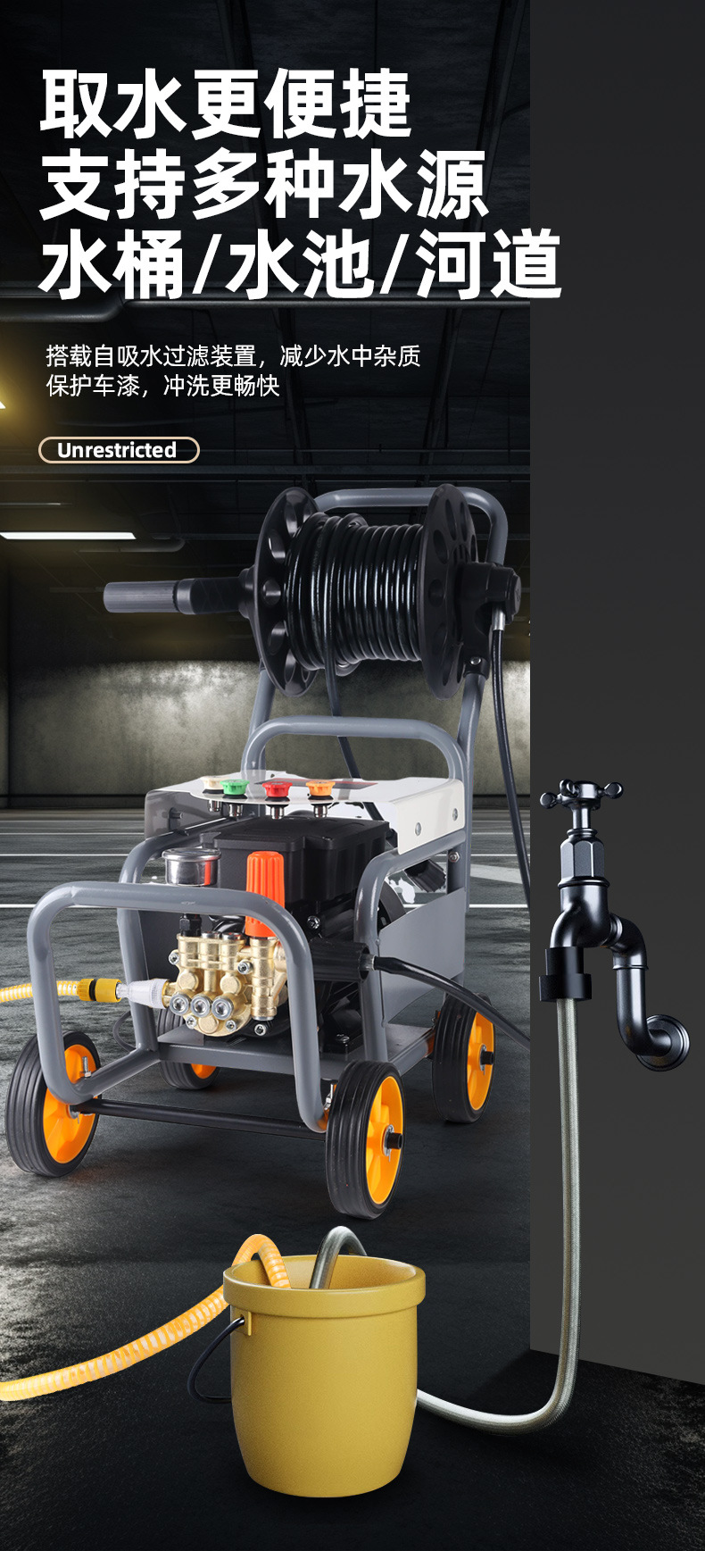 Factory Direct Supply High-Pressure Car Washing Machine for Home Use 220V High-Power Car Washing Water Gun Car Washing Machine Hand-Push Cleaning Machine