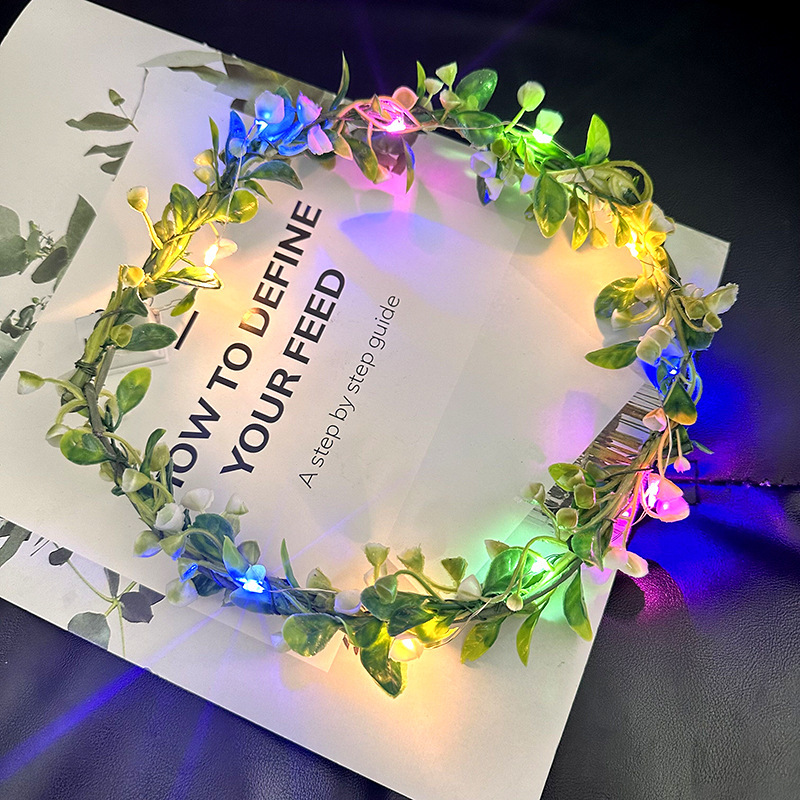 Mori para niños brillante y brillante corona de caña super inmortal banda de cabello de novia flores tocado de cabello banda de cabello espectáculo de fotos cabina