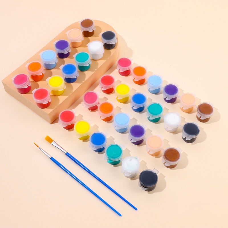 儿童丙烯颜料安全环保防水手工diy彩绘颜料条批12色石膏娃娃涂色