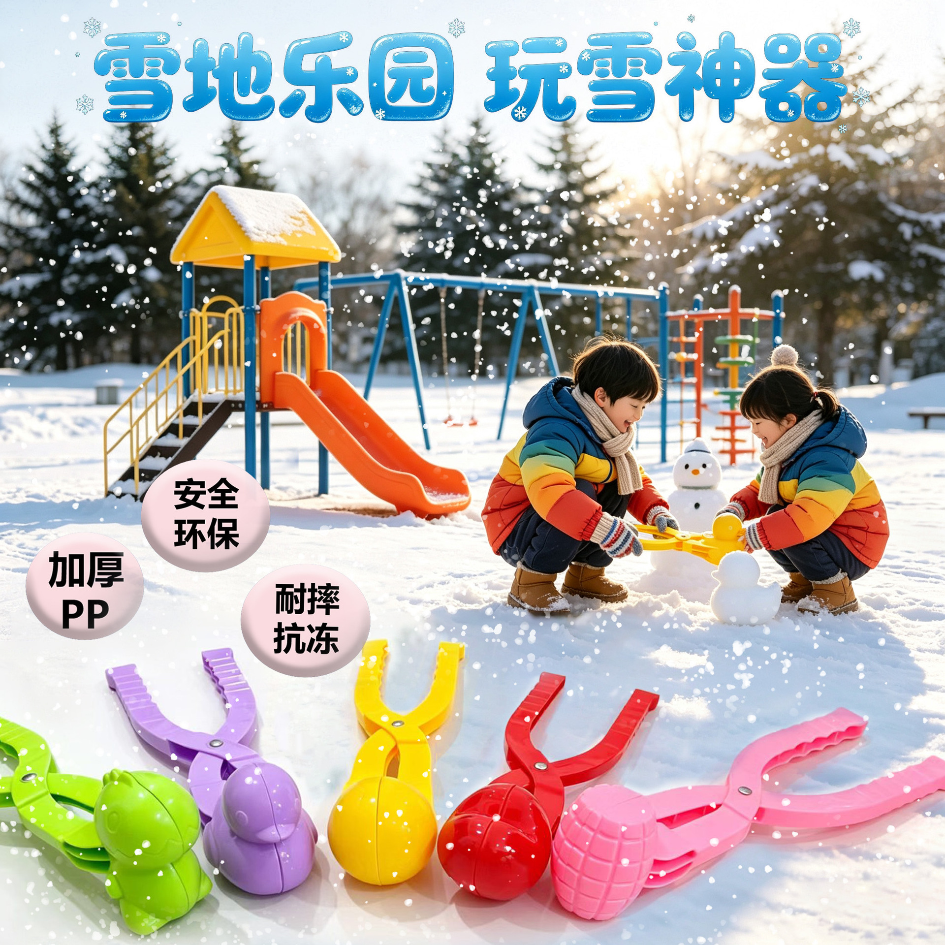 Juguetes de bolas de nieve para niños, bollas de nieve al por mayor, artefactos de nieve al aire libre, juguetes de bolas de nieve, pato amarillo
