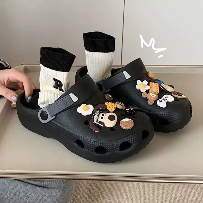 Милые мультяшные летние нескользящие пляжные туфли на платформе