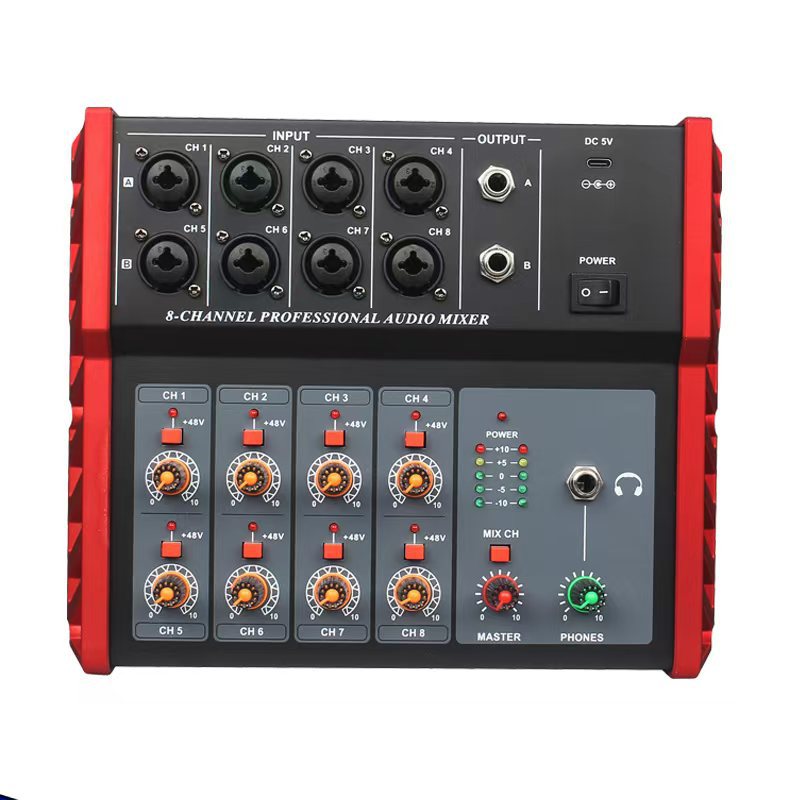 Ocho vías multifuncional activa micrófono hub de audio de ocho vías fantasma alimentación de interfaz de micrófono cadena de expansión