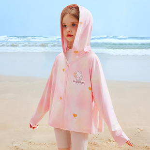 HelloKitty Hello Kitty Girls Summer Long Sleeve Thin Jacket 2025 Cool Comfortable Hooded Thin Jacket