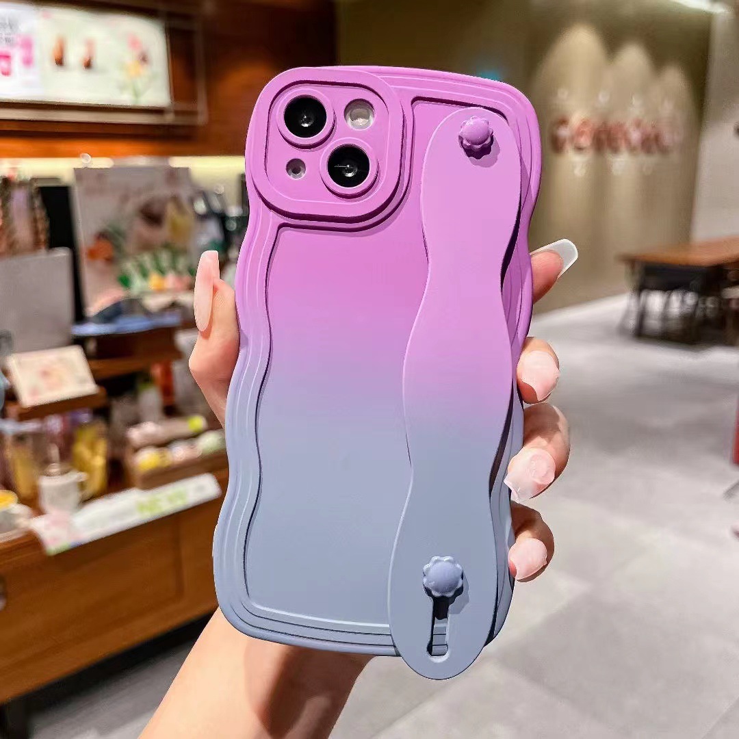 Simple gradiente de color a juego iPhone14 borde ondulado 13Promax para Apple 12/11 caja del teléfono 6/7GE suave