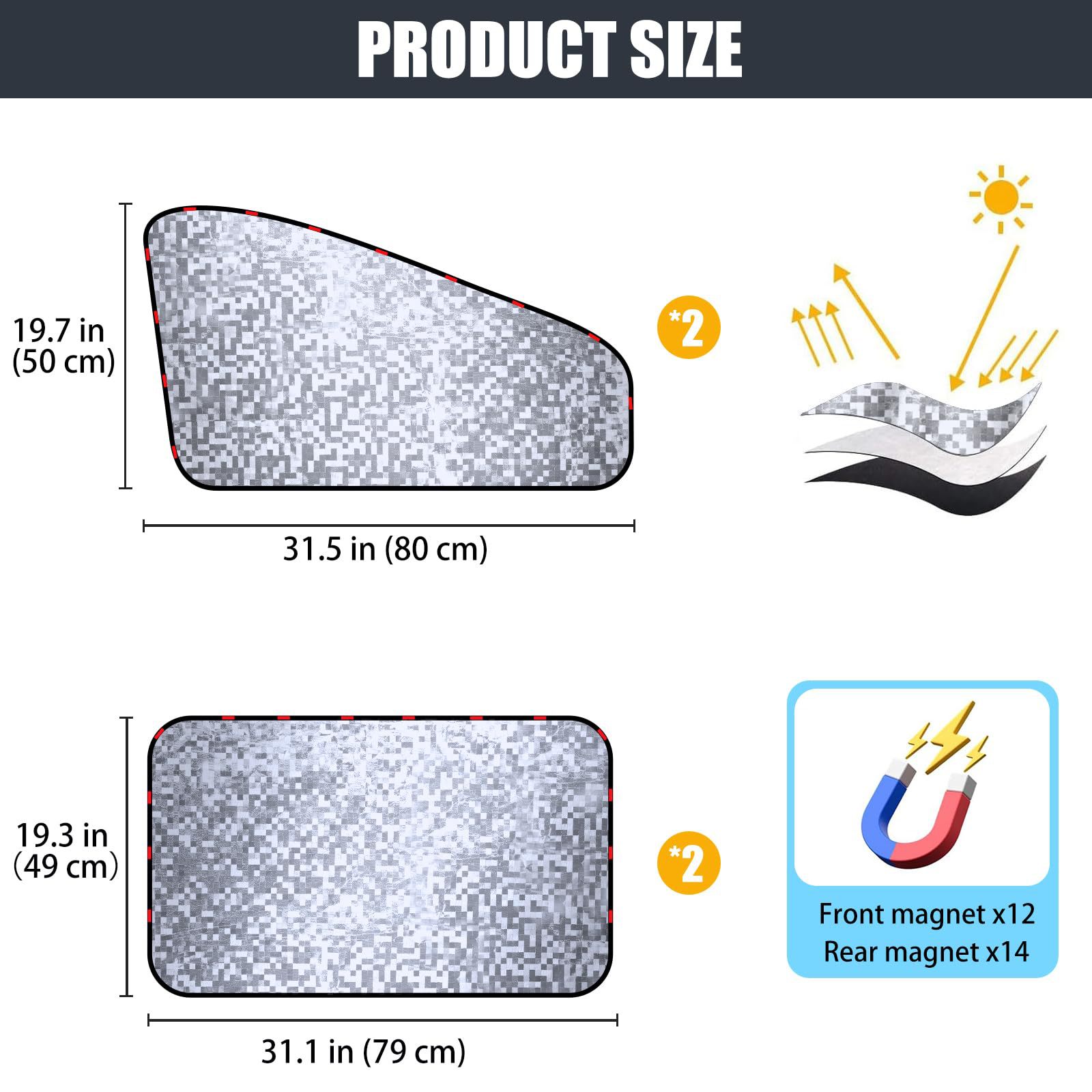 Cross-Border New Magnetic Privacy Car Window Cover Sunshade Blackout Mosaic Camping Curtain Insulated Car Sunshade