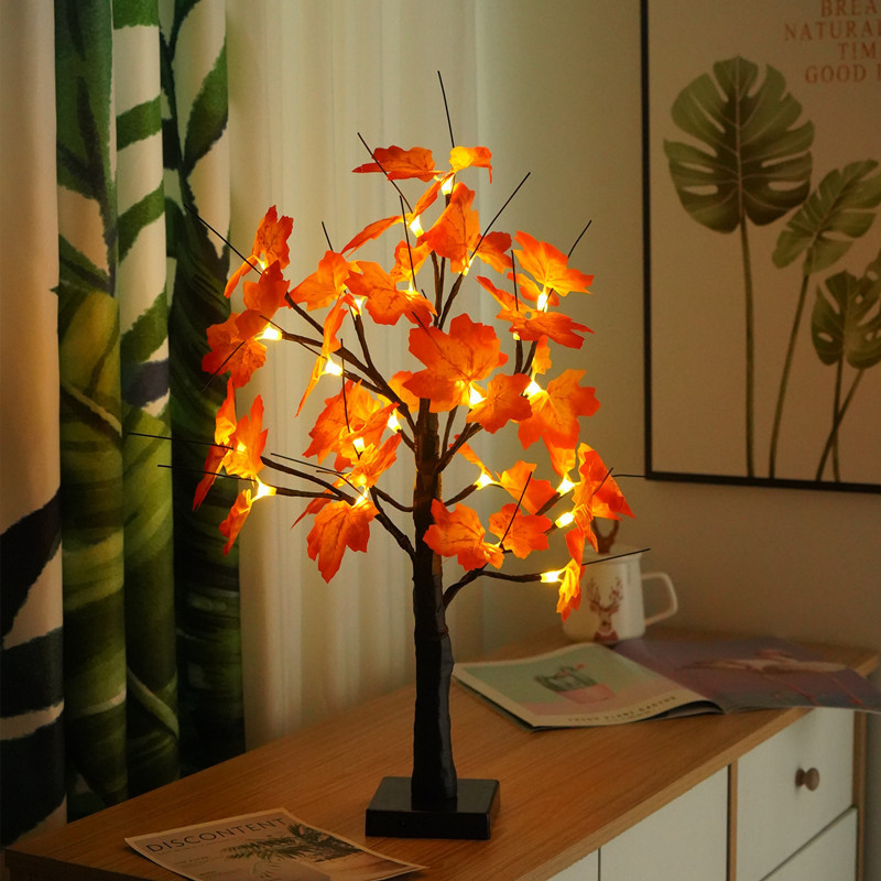 60cm -블랙 트리 레드 메이플 리프