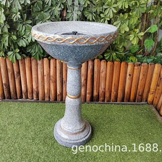 环保安全太阳能圆盘公园别墅户外景观喂鸟器流水装饰品摆件-3