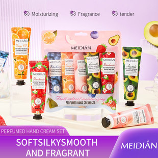 MEIDIAN cross-border fruit flavor fragrance hand cream bag set box 5 hand cream suit cross-border