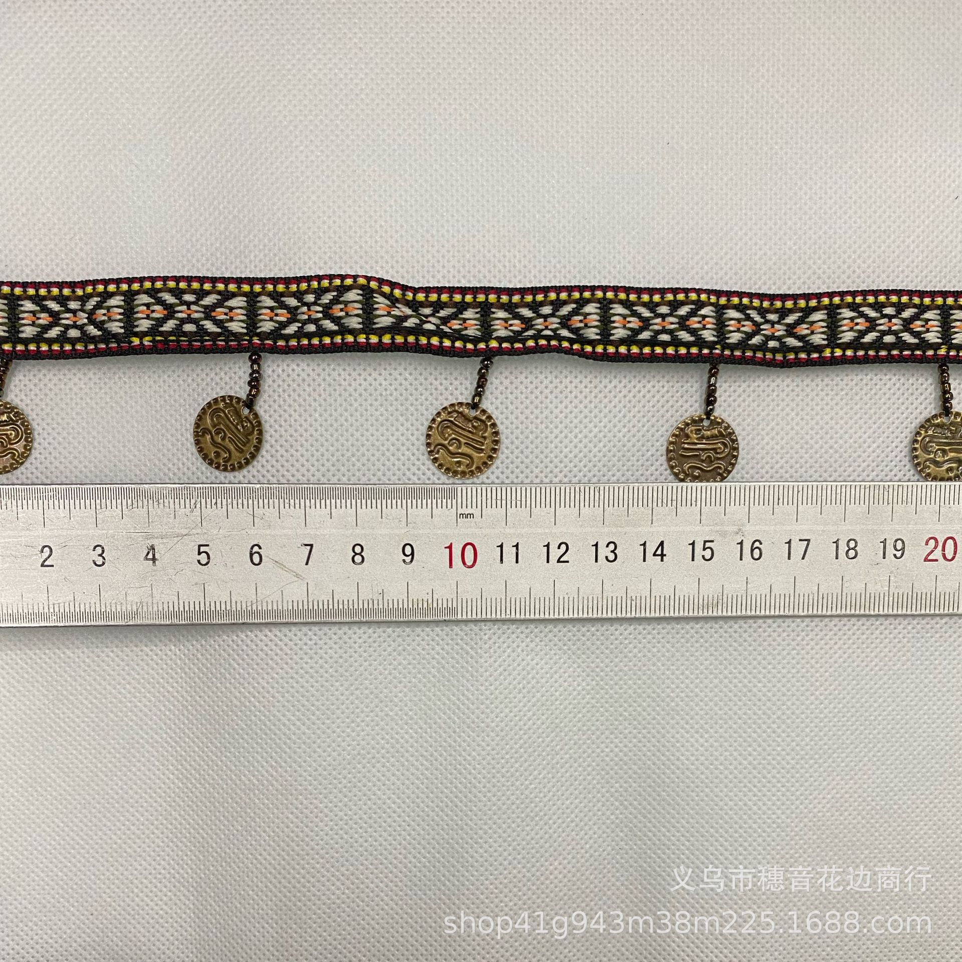 源头厂家民族花边挂铁片 民族花边围巾 包包 舞台服装辅料花边