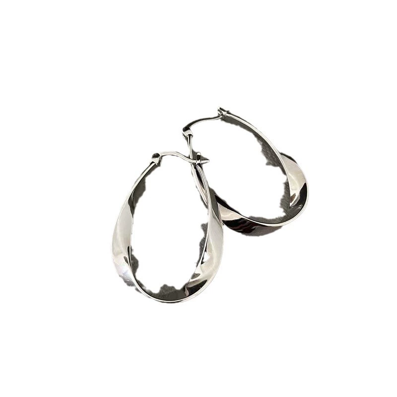 Elegant Hoop Earrings for Women, Light Luxury Style, Internet Celebrity Jewelry in Gold or Platinum