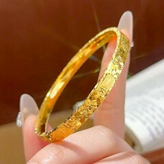 金店同款爆闪平安三面碎冰冰吉言手镯 精致高级百搭气质女款手环