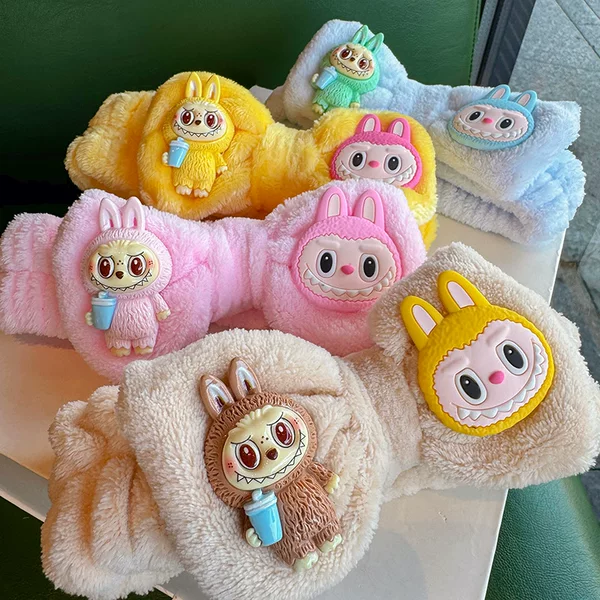 Cute Cartoon Rabbit Monster Face Wash Headband, Special Headband for Makeup and Facial Mask, New Wash Headwear