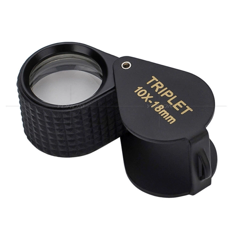 Высококачественное 10-кратное ювелирное увеличительное стекло идентификация ювелирных изделий Алмазный нефрит Инструмент для обнаружения нефрита Резиновая кожа Нескользящая