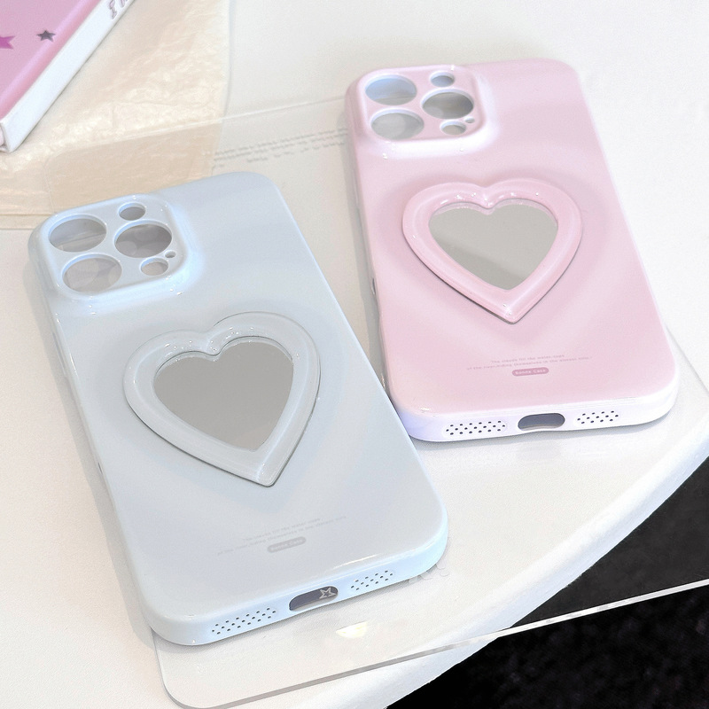 愛の鏡面立体デザイン iPhone16/15 Pro Max/13/17対応 ソフトフィルムケース 全面保護 個性的|undefined