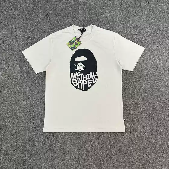 Cross-Border Wholesale of New Spring and Summer Ape Head Letter Round Neck Printed Pattern Short-Sleeved T-Shirts for Men and Women