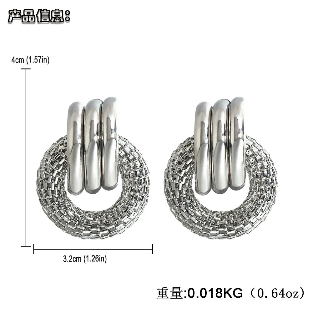 Fashion Geometric Alloy Plating Silver Earrings Wholesale display picture 1