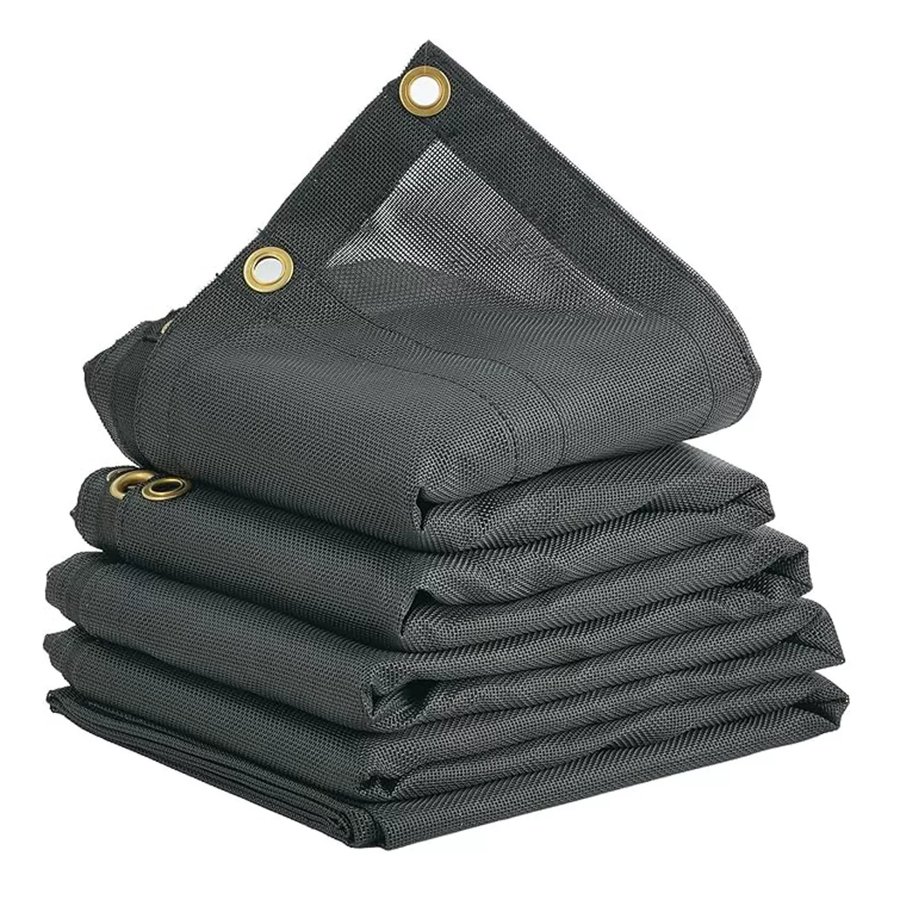 自卸卡车网眼防水布涂层黑色盖黄铜索环加固双针缝合织带自卸卡车