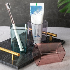 Japanese-style gargle cup creative couple's toothbrush cup bathroom plastic transparent cup creative cute mouth cup