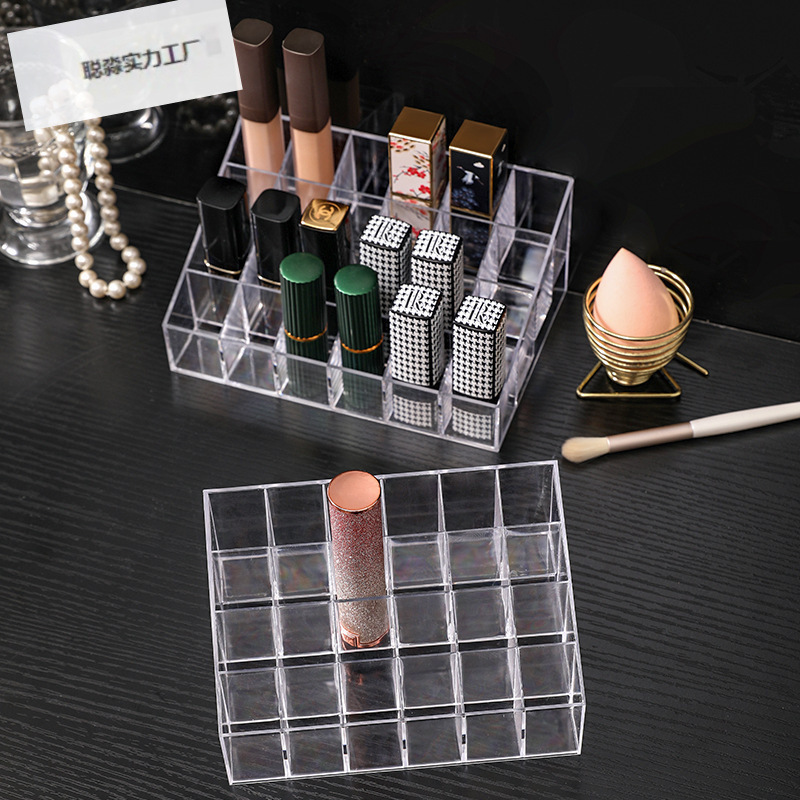 Desktop Cosmetics Nail Polish Storage Rack with Cover, Transparent Acrylic Lip Gloss Lipstick Organizer, Dustproof Lipstick Storage Box Desktop Cosmetics Nail Polish Storage Rack with Cover, Transparent Acrylic Lip Gloss Lipstick Organizer, Dustproof Lipstick Storage Box