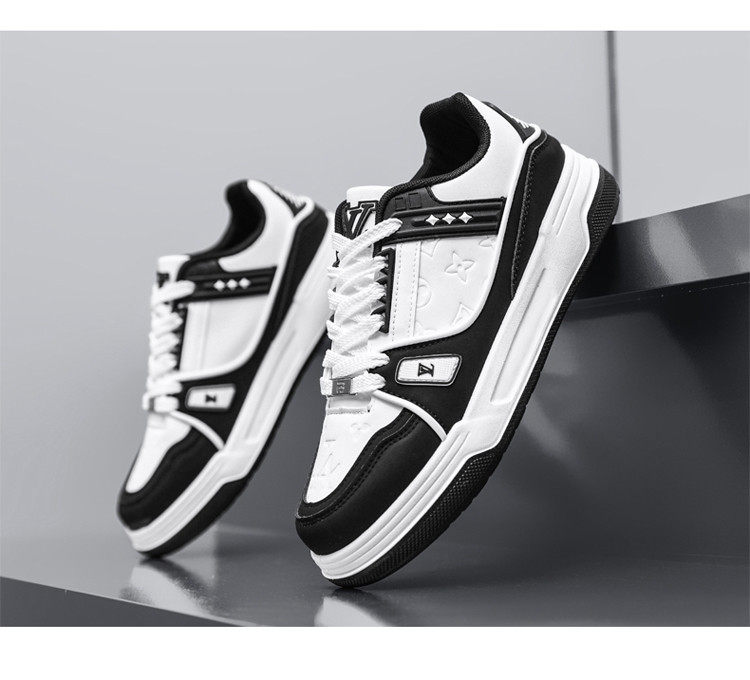 Giày sneaker nam cổ thấp đế dày phối màu, giày thể thao casual dây buộc — G8212 màu trắng, G8212 màu vàng lúa mì, G8212 trắng đen chi tiết 21