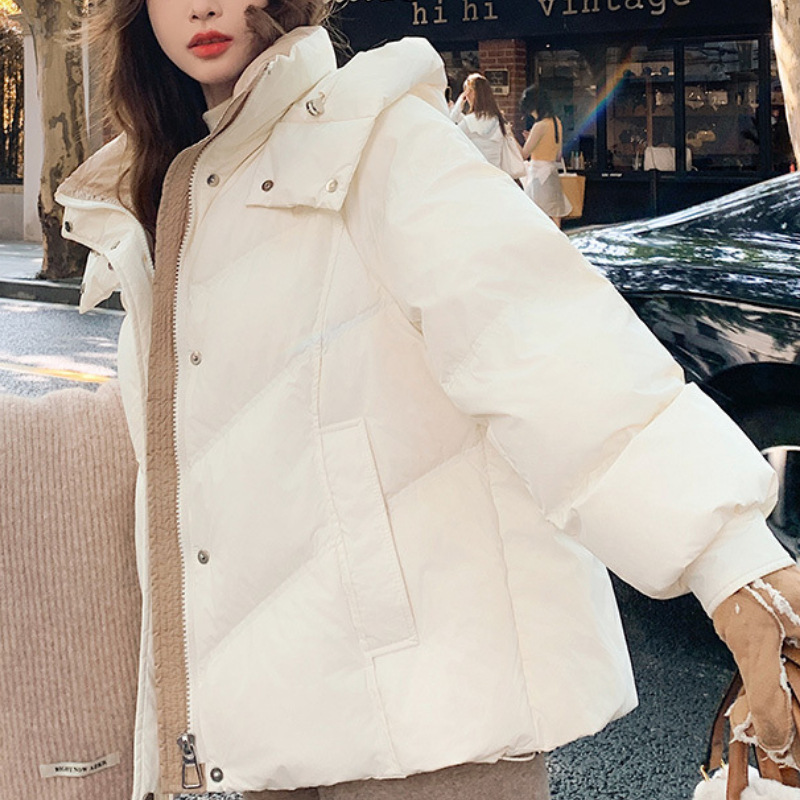 白霊爾高級ダウンジャケット レディース 冬 2025年新作 小柄さん向け ショート丈 厚手 ホワイトダックダウン 人気コート