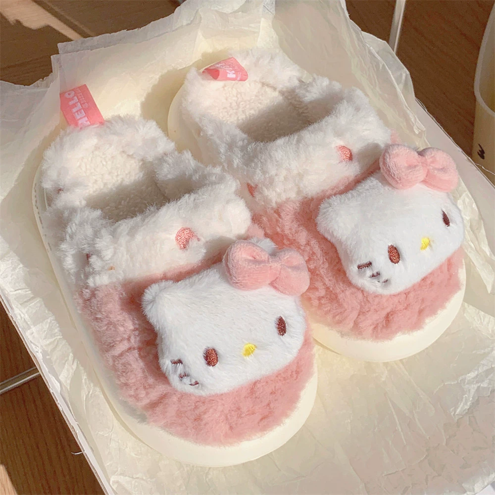 Сланцы Hello Kitty демисезонные плюшевые, мягкая подошва, комфорт для беременности (размеры 36–41)