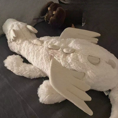 Oyuncaq yastıqlar | Dragon Doll Large Pillow - snow-dragon-50cm-complete-with-three-labels-ready-stock-wholesale