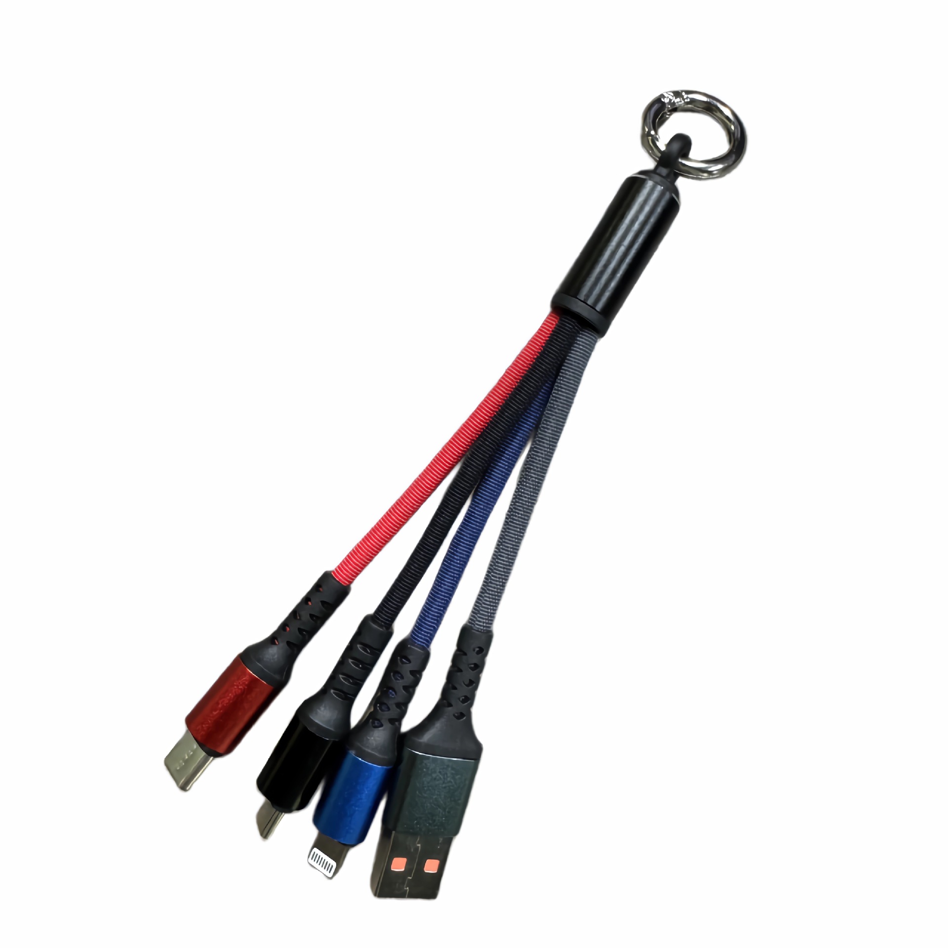 3A short charging treasure fast charging keychain three-in-one multi-head universal portable charging a variety of mobile phones universal
