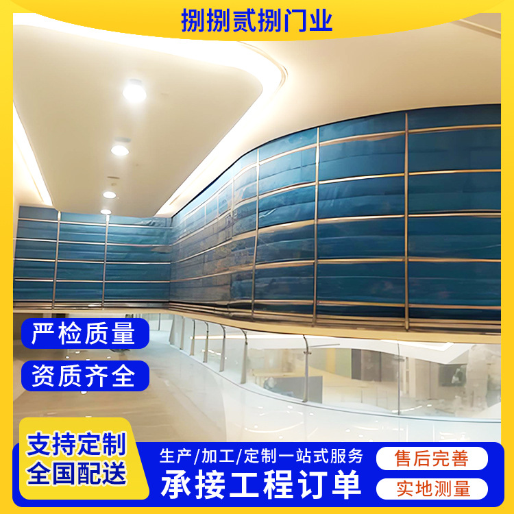 提升式无机布防火卷帘双轨双帘折叠防火卷闸门生产厂家定制